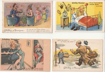 Lot 25 kaartjes Humor thema Gelukkig Nieuwjaar  beschikbaar voor biedingen