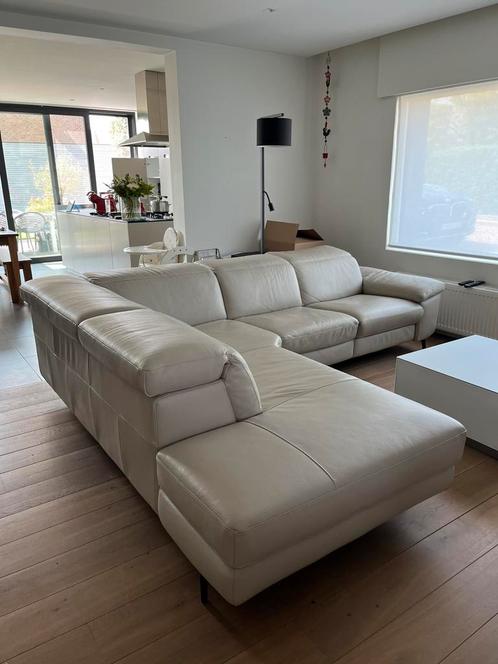 Lederen hoeksalon NATUZZI, Huis en Inrichting, Zetels | Complete zithoeken, Zo goed als nieuw, Ophalen