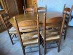 Tafel met 6 of 10 stoelen, Huis en Inrichting, Ophalen, Gebruikt, Eikenhout, 50 tot 100 cm