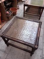 Belle table basse vintage en rotin rétro. "Amoureux bamboo", Comme neuf, 50 à 100 cm, Rotan Bamboo Riet Vintage, 50 à 100 cm