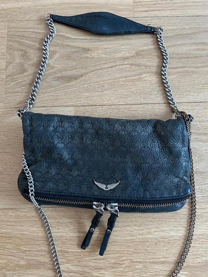 Zadig tas en voltaire etui, Handtassen en Accessoires, Tassen | Schoudertassen, Gebruikt, Overige merken, Zwart, Leer, Ophalen