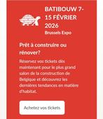 Deux tickets adultes batibouw, Tickets & Billets, Expositions, Deux personnes, Février