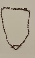 Bronskleurige armband met hartje, Ophalen of Verzenden, Gebruikt, Goud