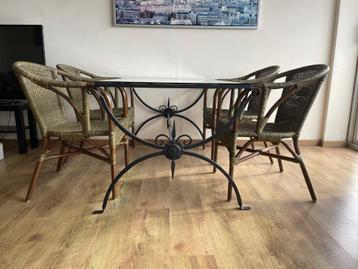 Table & 4 Chaises pour salle à manger, Maison & Meubles, Enlèvement, Utilisé, Artistique, 4 à 6 chaises