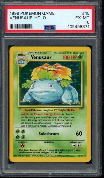 Venusaur Holo PSA 6 - 15/102 - Base Set 1999 beschikbaar voor biedingen