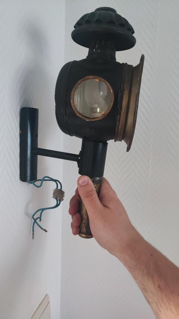 antieke koetslamp wandlamp, Antiek en Kunst, Antiek | Verlichting, Ophalen of Verzenden