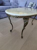 Salontafel met marmeren blad en bronzen poten, Ophalen