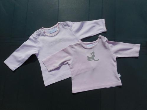 2 roze T-shirts lange mouwen P'tit Filou voor meisje maat 68, Kinderen en Baby's, Babykleding | Maat 68, Gebruikt, Meisje, Shirtje of Longsleeve