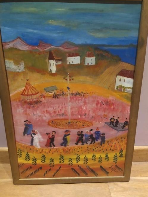 Schilderij op isomeer door de grote naïeve schilder G Laplau, Antiek en Kunst, Kunst | Schilderijen | Modern, Ophalen of Verzenden