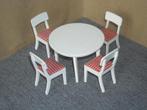 Lundby eethoek ronde tafel en 4 stoelen, Ophalen of Verzenden, Gebruikt