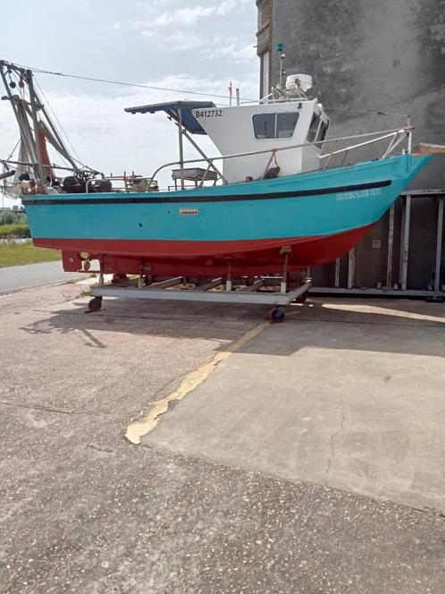 Garnaalboot, Watersport en Boten, Vis- en Consoleboten, Gebruikt, 70 pk of meer, 6 meter of meer, Diesel, Binnenboordmotor, Polyester