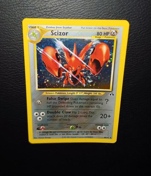 Wotc Era: Scizor 10/75 holo Neo Discovery, Hobby en Vrije tijd, Verzamelkaartspellen | Pokémon, Ophalen of Verzenden