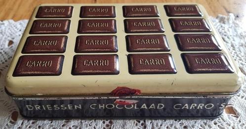Driessen Chocolaad Carro's blik met restant rode sluitzegel, Collections, Boîte en métal, Utilisé, Autre, Autres marques, Enlèvement ou Envoi