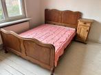 Bed + nachtkastje, Huis en Inrichting, Slaapkamer | Bedden, Ophalen, Gebruikt, Tweepersoons, Hout