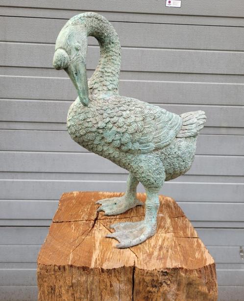 Bronze Zwaan met buigende hals standbeeld kunstwerk, Antiek en Kunst, Antiek | Brons en Koper, Brons, Ophalen of Verzenden