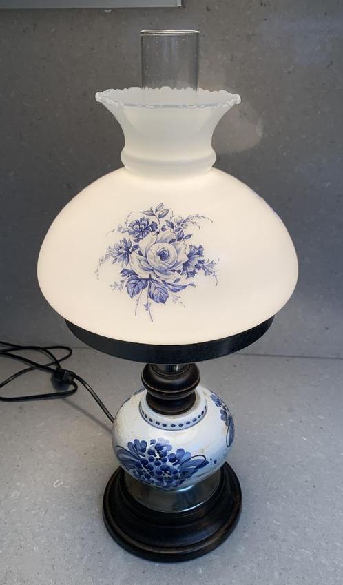 Lamp in opaline en aardewerk, Huis en Inrichting, Lampen | Hanglampen, Zo goed als nieuw, 50 tot 75 cm, Glas, Ophalen of Verzenden