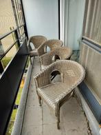 4 rieten tuinstoelen, Tuin en Terras, Ophalen, Gebruikt