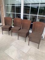 4 Lloyd Loom stoelen, Huis en Inrichting, Stoelen, Ophalen, Gebruikt, Bruin, Riet of Rotan