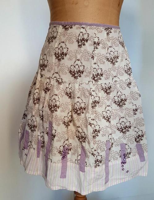 RÜTZOU - Jolie jupe évasée, fleurs en perles - T.36, Kleding | Dames, Rokken, Gedragen, Maat 36 (S), Wit, Ophalen of Verzenden