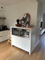 BRUGMAN HOOGGLANS KEUKEN MET KASTENWAND, Ophalen, Wit, Hoekkeuken, Graniet of Steen