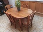tafel oval&4 stoelen massif eik,idéal voor keuken&veranda, Huis en Inrichting, 100 tot 150 cm, Rustiek, Eikenhout, Zo goed als nieuw