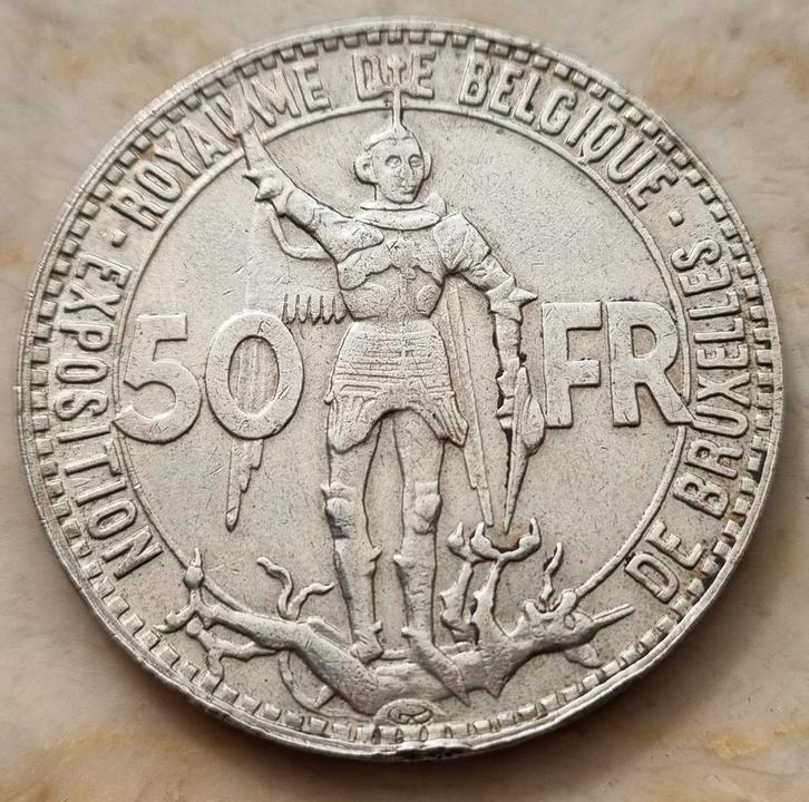 50 Francs Expo '35 B MEDAILLESLAG !! Origineel etui !!, Postzegels en Munten, Munten | België, Losse munt, Zilver, Zilver, Ophalen of Verzenden