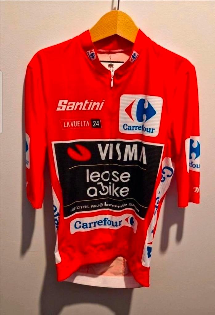 La Vuelta 2024 Rode Trui Wout Van Aert, Sport en Fitness, Wielrennen, Verzenden