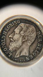1 franc 1887 Leopold 2 néerlandais argent 835, Argent, Argent