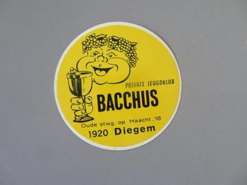 autocollant vintage club de jeunes privé Bacchus Diegem, Envoi, Comme neuf, Société ou Association