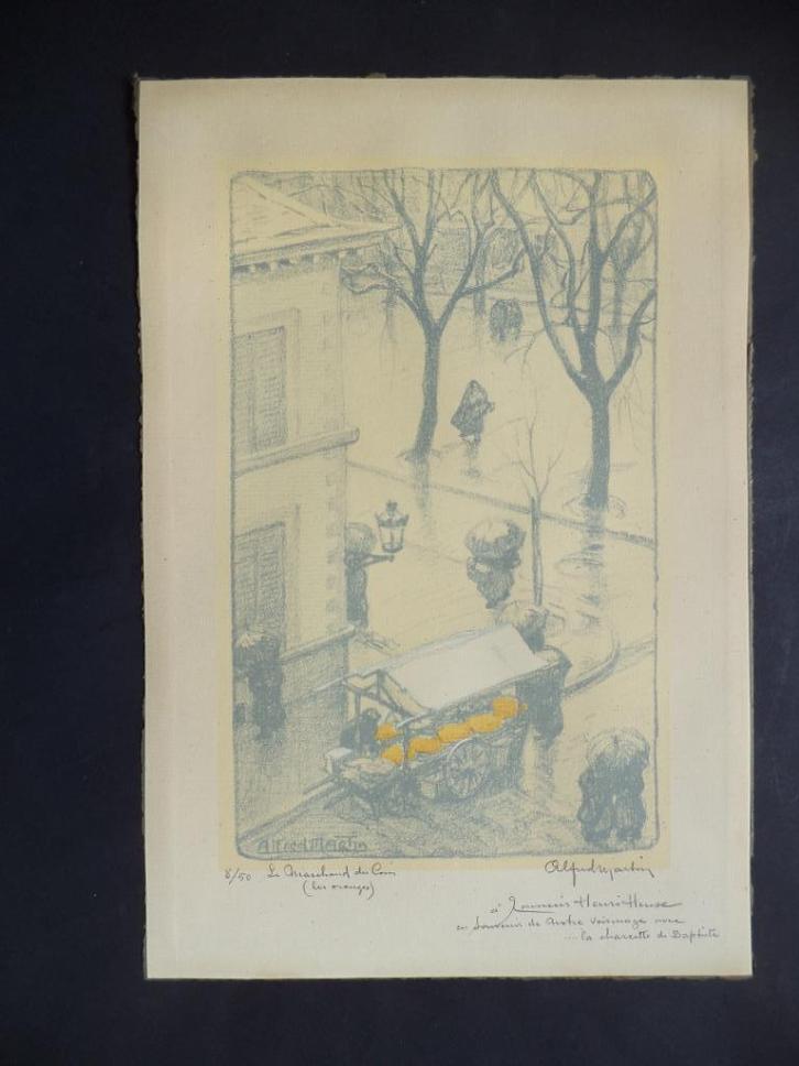 'le marchand du coin' Alfred Martin LUIK litho à Henri Heuse, Antiek en Kunst, Kunst | Litho's en Zeefdrukken, Ophalen of Verzenden