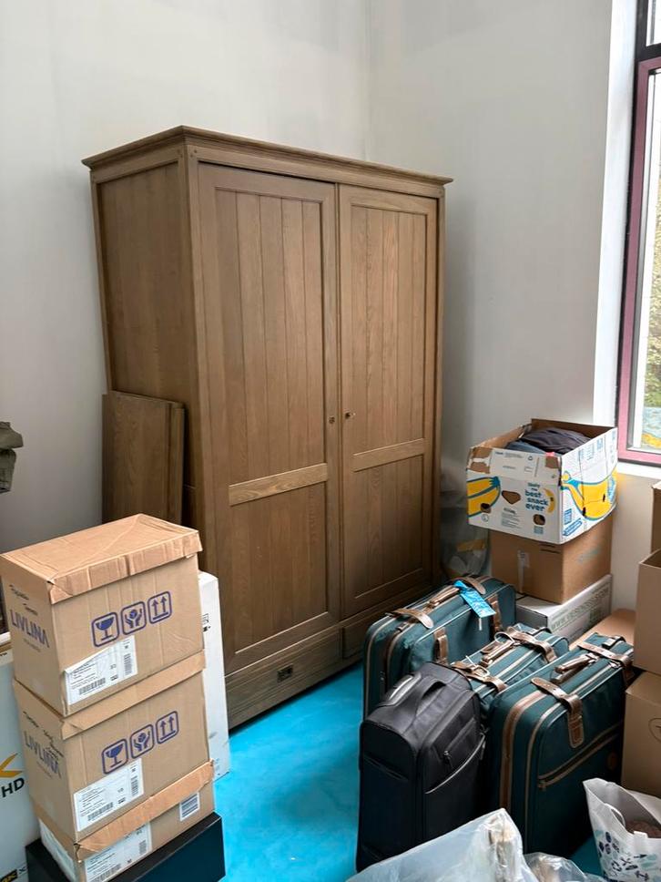 Massief houten landelijke kleerkast, Huis en Inrichting, Kasten | Kleerkasten, Zo goed als nieuw, Ophalen