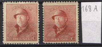 BELGIUM 1919 OBP/COB 168 +168A MH