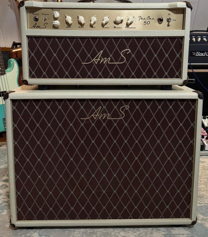 AmS The One 50 Spring Reverb + 112 Cab Oval Back, Muziek en Instrumenten, Versterkers | Bas en Gitaar, Zo goed als nieuw, Gitaar