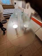 Ovale glazen bureautafel van top kwaliteit, Ophalen, Zo goed als nieuw