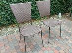 Retro Terras stoelen - metaal constructie, Ophalen, Gebruikt, Metaal