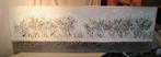 Mooi Modern Geschilderd Werk 'Bomen op een Rij' - 120x40, Antiek en Kunst, Ophalen of Verzenden