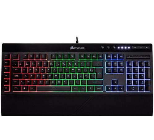 Corsair K55 RGB Membraam Gaming Toetsenbord - Azerty BE, Computers en Software, Toetsenborden, Zo goed als nieuw, Azerty, Bedraad