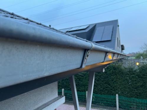 Zinken dakgoten met inoxbeugels, Doe-het-zelf en Bouw, Buizen en Afvoer, Gebruikt, Zink, 6 meter of meer, 60 tot 80 mm, Ophalen