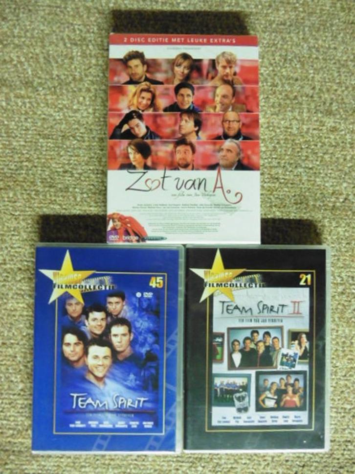 Team Spirit 1+2   +2dvd Zot Van A (Jan Verheyen) + Bonus, Cd's en Dvd's, Dvd's | Nederlandstalig, Zo goed als nieuw, Film, Komedie