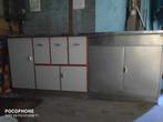Spoelbak kast in inox en hout., Ophalen, Inox