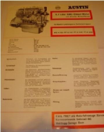 Austin 5,1/5,7 liter diesel engine 1962 Brochure  Catalogue  beschikbaar voor biedingen