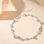 Mini Star Elegante Kralen bedelarmband 925 Sterling zilver, Handtassen en Accessoires, Armbanden, Verzenden, Nieuw, Zilver, Zilver
