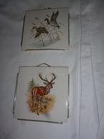 2 tegels in faïence METTLACH wanddecoratie jachttafereel, Antiek en Kunst, Ophalen of Verzenden