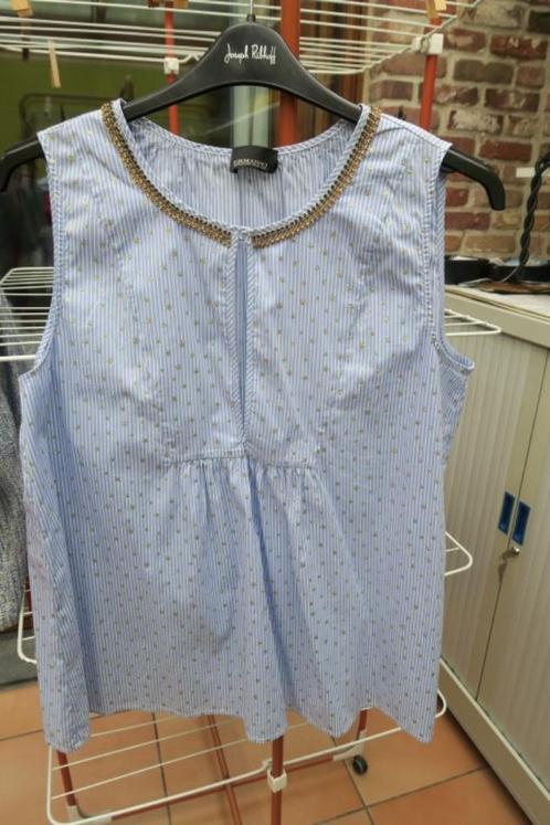 Topje streepjes sterretjes blauw wit Ermanno Scervino mt 42, Kleding | Dames, Topjes, Zo goed als nieuw, Maat 42/44 (L), Blauw