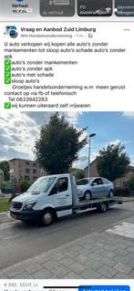 Gezocht alle merken afbraak auto's, Particulier, Te koop