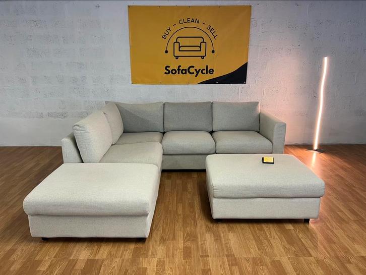 IKEA Vimle hoekzetel met poef – Nieuwstaat, Huis en Inrichting, Zetels | Voetbanken en poefs, Zo goed als nieuw, Stof, Ophalen of Verzenden