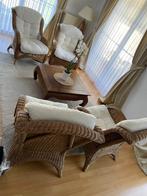 rotan zetel veranda living 4 stuks + salontafel, Huis en Inrichting, Ophalen