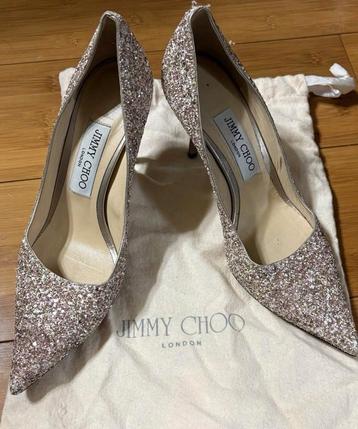 Talons aiguilles à paillettes argentées Jimmy Choo taille 38, Envoi, Comme neuf