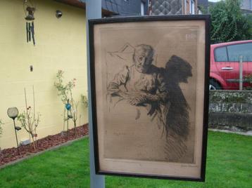 GESIGNEERD JEAN DONNAY UIT 1924 VIEILLE A L'OMBRE PORTE-P beschikbaar voor biedingen