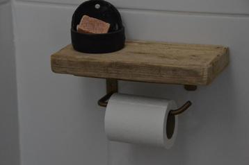 Toiletrolhouder WC-rolhouder - Landelijk Plankje Hout - beschikbaar voor biedingen